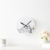 geweldige stad . kunstwerk . zwart - wit ronde klok (Huis)