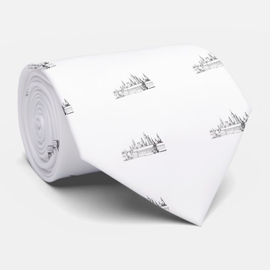 geweldige stad . kunstwerk . zwart - wit stropdas (Opgerold)