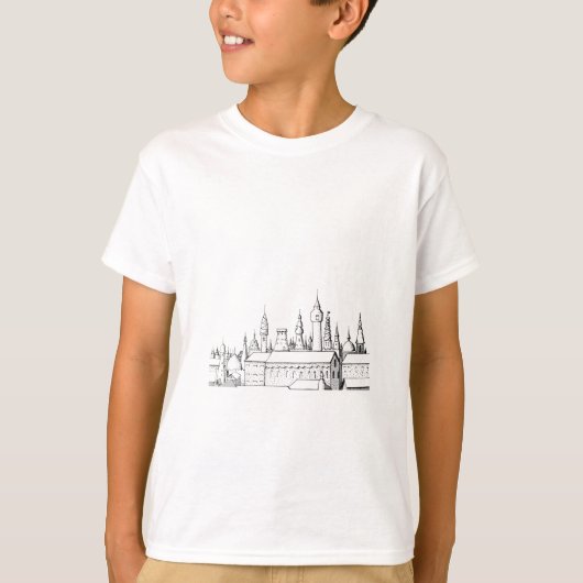 geweldige stad . kunstwerk . zwart - wit t-shirt (Voorkant)