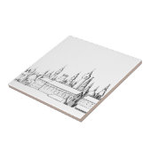geweldige stad . kunstwerk . zwart - wit tegeltje (Zijkant)