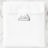 geweldige stad . kunstwerk . zwart - wit vierkante sticker (Tas)