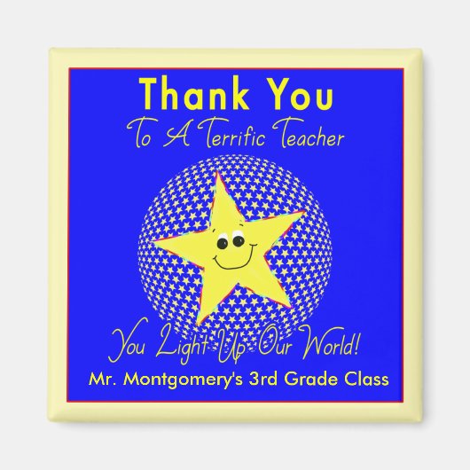 Geweldige Star Teacher Dank u van de klas Magneet (Voorkant)