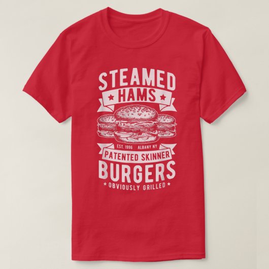 Geweldige Steamed Hams Skinner Burger ThMED Funny  T-shirt (Design voorkant)