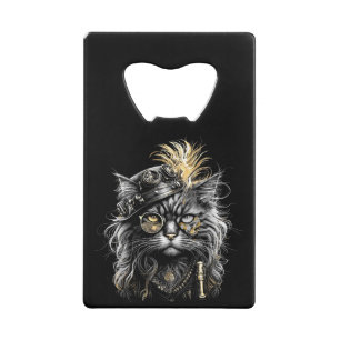 Geweldige Steampunk Kat  Creditkaart Flessenopener