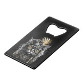 Geweldige Steampunk Kat  Creditkaart Flessenopener (Voorkant Gekanteld)