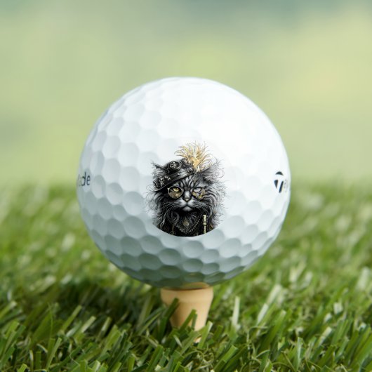 Geweldige Steampunk Kat Golfballen (Insitu Shirt)