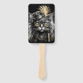 Geweldige Steampunk Kat  Handwaaier (Voorkant)