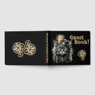 Geweldige Steampunk Kat Informatie Rug Gastenboek