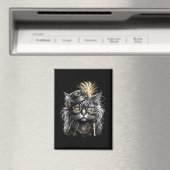 Geweldige Steampunk Kat Magneet (Insitu (Vaatwasser))