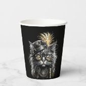 Geweldige Steampunk Kat Papieren Bekers (Achterkant)