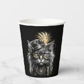 Geweldige Steampunk Kat Papieren Bekers (Voorkant)