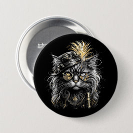 Geweldige Steampunk Kat  Ronde Button 7,6 Cm