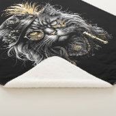 Geweldige Steampunk Kat Sherpa Deken (3/4)