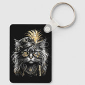 Geweldige Steampunk Kat  Sleutelhanger (Achterkant)