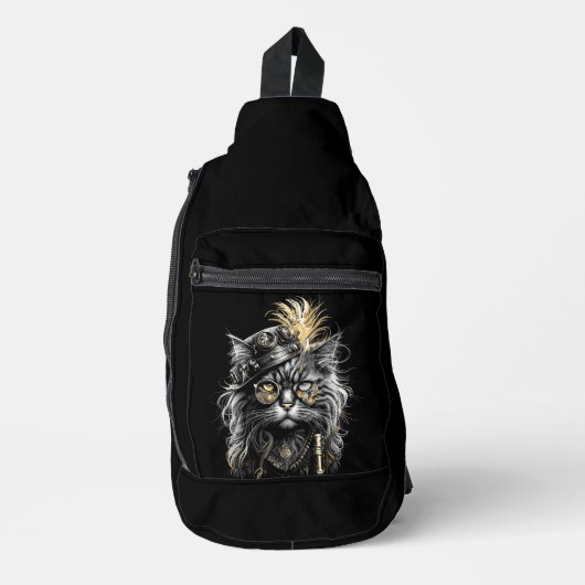 Geweldige Steampunk Kat  Sling Bag (Voorkant)