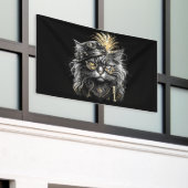 Geweldige Steampunk Kat  Spandoek (Buitenkant Gebouw)