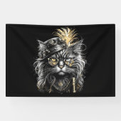 Geweldige Steampunk Kat Spandoek (Horizontaal)