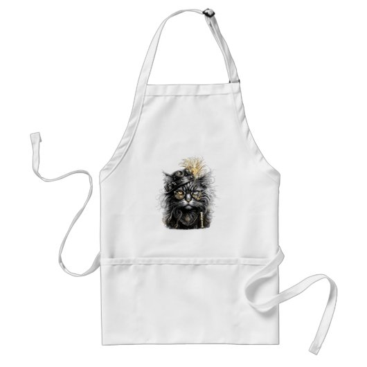 Geweldige Steampunk Kat Standaard Schort (Voorkant)