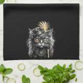 Geweldige Steampunk Kat  Theedoek (Gevouwen)