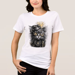 Geweldige Steampunk Kat Tri-Blend Shirt