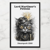 Geweldige Steampunk Katten Cadeaus  Wijn Etiket (Enkel label)