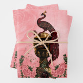 Geweldige steampunk-pauw inpakpapier vel (In situ)