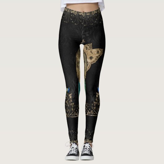 Geweldige steampunk pauw leggings (Voorkant)