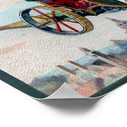 Geweldige steampunk-vliegauto poster (Hoek)