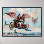 Geweldige steampunk-vliegauto poster (Voorkant)