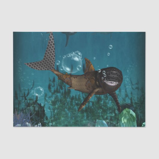 Geweldige steampunkhaai tissuepapier (Voorkant)