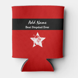 Geweldige STEPDAD Modern Rood met Zwart Lint A02 Blikjeskoeler