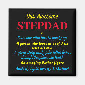 Geweldige Stepdad-Vaderdag quote Black Magnet (Voorkant)