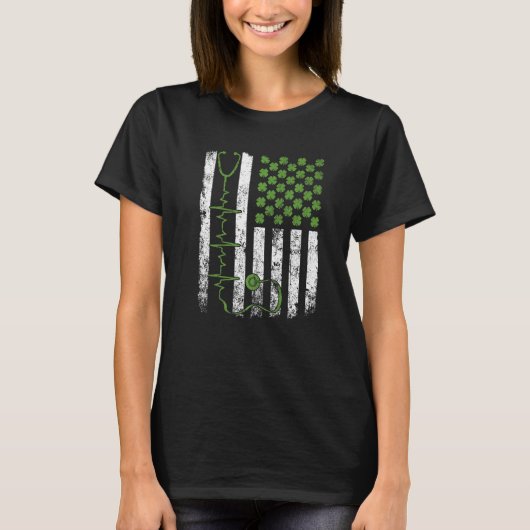 Geweldige stethoscoop Amerikaanse vlag verpleegkun T-shirt (Voorkant)