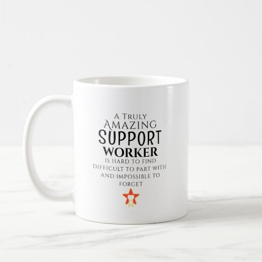Geweldige steunwerker moeilijk te vinden gepersona koffiemok (Links)