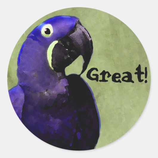 GEWELDIGE sticker met Blue Parrot (Voorkant)