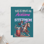 Geweldige stiefmoeder cowgirl moederdag gepersonal kaart (Voorkant / Achterkant in situ)