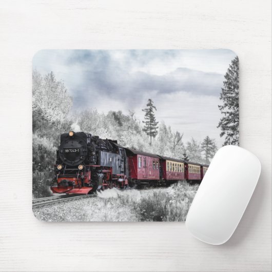 Geweldige stoomlocomotief muismat (Met muis)