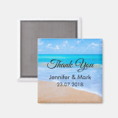 Geweldige strand tropisch landschap foto bruiloft  magneet (Voorkant / Achterkant)