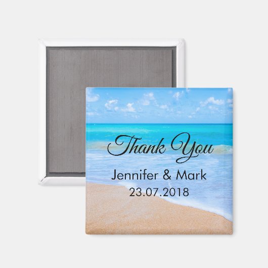 Geweldige strand tropisch landschap foto bruiloft  magneet (Voorkant / Achterkant)