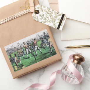 Geweldige strijd om het kampioenschap, vintage bok rechthoekige sticker