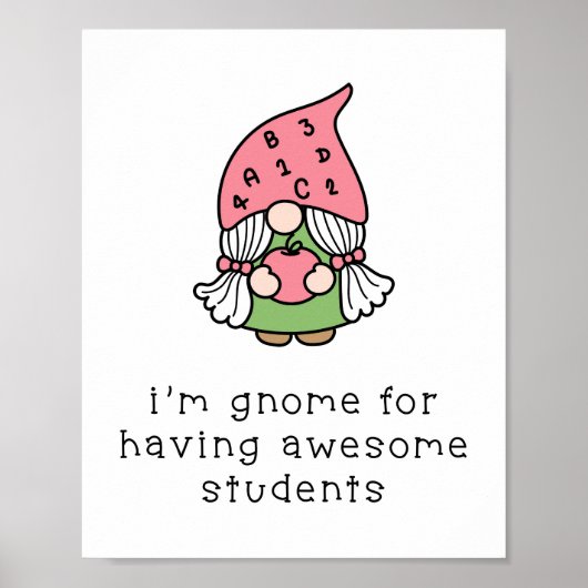 Geweldige studenten Gnome-leraar Poster (Voorkant)