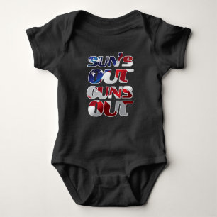 Geweldige Suns out Guns out Patriottische Amerikaa Romper