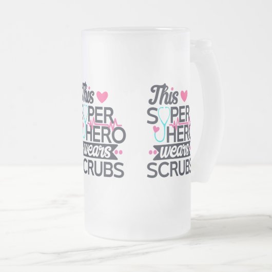 Geweldige superheld Gezegde Typografie Matglas Bierpul (Voorkant rechts)