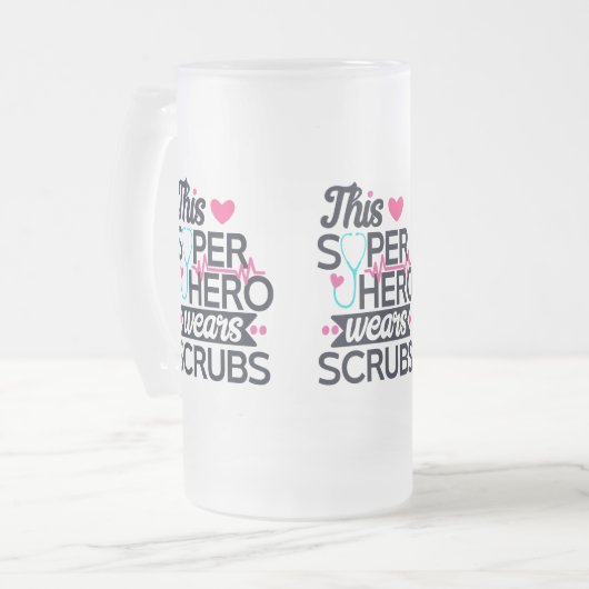 Geweldige superheld Gezegde Typografie Matglas Bierpul (Voorkant links)