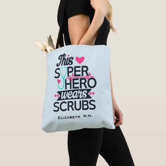 Geweldige superheld Gezegde Typografie Tote Bag (Dichtbij)