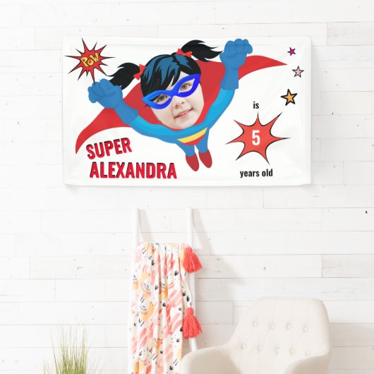 Geweldige superheld Tremendous Birthday Gift Spandoek (Insitu)