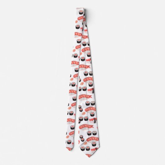 Geweldige Sushi Pattern met Kawaii Expressions Stropdas (Achterkant)