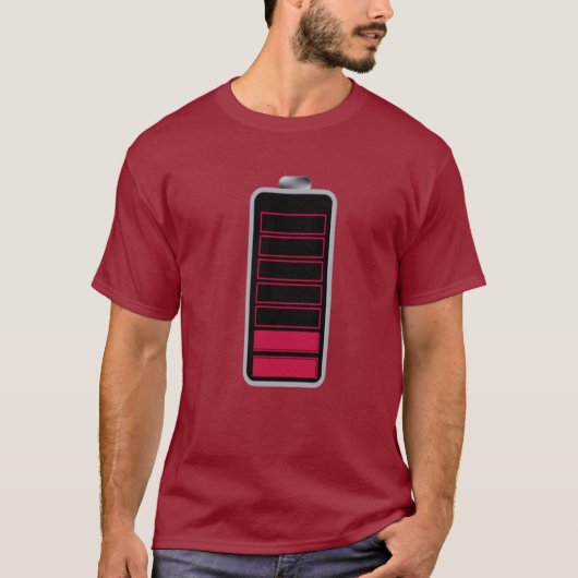 GEWELDIGE T-shirt met symbool van lege batterij (Voorkant)