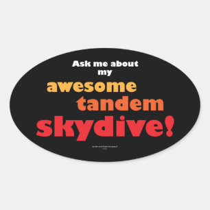 Geweldige Tandem Skydive Ovale Sticker