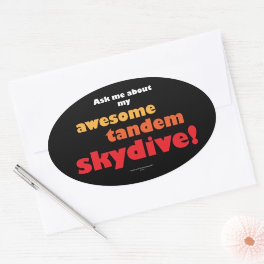 Geweldige Tandem Skydive Ovale Sticker (Envelop)